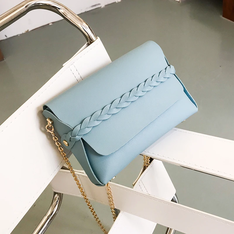 

с доставкой Weaving trend design 2020 Small PU Leather Crossbody Bags Solid Color Shoulder Handbags Female Designer Hand Bags